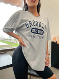 GORUNRUN-Brooklyn EST.1998 NEW YORK City Printed T-Shirt Female Cotton Breathable Short Sleeve Summer High Quality Brand Streetwear Women