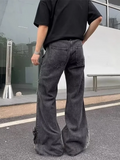 Gorunrun-Streetwear y2k 90s Fashion Hip Pop Style 2000s 2024 Ropa Grunge Y2K Streetwear Washed Black Ripped Baggy Flare Jeans Pants Men Clothes Multi Pockets Harajuku Cotton Trousers