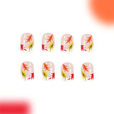 Gorunrun-Fall Nails DIY 24Pcs Short Shiny Square Press on Nails Fashionable French White Nail Tips Autumn Leaves Pattern Full Cover Fake Nail for Women