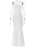 GORUNRUN-Graduation Gift Back to School Season Summer Dress Spring Outfit Sexy Backless Double Layer Women Maxi Dress White Spaghetti Strap Evening Dress Summer Skinny Elegant Party Clubwear