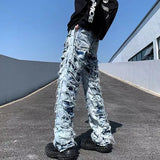 Gorunrun-Streetwear y2k 90s Fashion Hip Pop Style 2000s 2024 Ropa Grunge Y2K Streetwear Stacked Ripped Jeans Baggy Pants Men Clothing Straight Kanye Hip Hop Denim Trousers Kot Pantolon