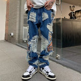 Gorunrun-Streetwear y2k 90s Fashion Hip Pop Style 2000s 2024 Grunge Clothes Y2K Streetwear Baggy Ripped Stacked Jeans Pants Men Straight Kanye Old Hip Hop Denim Trousers Pantaloni Uomo