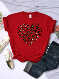 Gorunrun-Simple Broken Leopard Heart Women Tshirt Casual Fashion T Shirts Soft Fashion Tee Clothing Harajuku Comfortable Women'S T Shirt