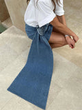 GORUNRUN Floral Denim Female Mini Skirt High Street Patchwork Fashion Denim Skirt Sexy High Waist Summer Women Y2k Skirt Outfits