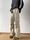 Gorunrun-Streetwear y2k 90s Fashion Hip Pop Style 2000s 2024 Ropa Y2K Streetwear Rivet Pleated Apricot Baggy Jeans Cargo Pants Men Designer Clothes Vintage Casual Cotton Long Trousers