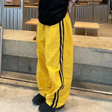 GORUNRUN Y2K Striped Sweatpants Women Oversized Cargo Pants Streetwear Baggy Wide Leg Joggers Bf Hip Hop Casual Sports Trousers New