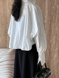 Gorunrun- Women White Shaped Brief Big Size Elegant Blouse New V-neck Long Sleeve Shirt Fashion Tide Spring Autumn