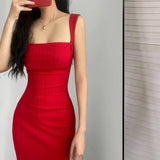 Gorunrun-WOMENGAGA Red Dress Mini Summer 2023 New Sexy Short Female Dress Elegant Hot Sexy Korean Women Dresses Sweet 2023 94S6