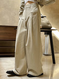 Gorunrun- High Waist Black Long Pleated Wide Leg Casual Pants New Loose Fit Trousers Women Fashion Tide Spring Autumn