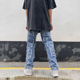 Gorunrun-Streetwear y2k 90s Fashion Hip Pop Style 2000s 2024 Grunge Clothes Y2K Fashion Baggy Stacked Jeans Pants Men Streetwear Washed Blue Straight Women Denim Trousers Ropa Hombre