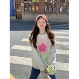 GORUNRUN-Sweet 3D Flower Sweater Women Streetwear Print Knitted Pullovers Korean Casual Knitwear Winter Harajuku Loose Jumpers Tops New