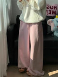 GORUNRUN-Y2K Yellow Fleece-lined Sweatpants Women Korean Fashion Winter Pink Brushed Pants Oversized Harajuku Gray Jogger Trousers