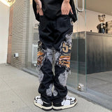 Gorunrun-Streetwear y2k 90s Fashion Hip Pop Style 2000s 2024 Grunge Clothes Y2K Streetwear Baggy Ripped Stacked Jeans Pants Men Straight Kanye Old Hip Hop Denim Trousers Pantaloni Uomo