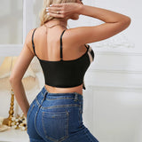 GORUNRUN-Chic Sleeveless Hollow Mesh Halter Tops Vest Women Boned Corset Crop Top Summer Backless Short Camisole Streetwear Slim Tank Top