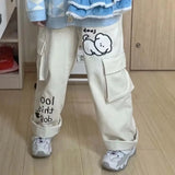 GORUNRUN-Y2K Style Casual Corduroy Pants Harajuku Pocket Cargo Pants Autumn And Winter Puppy Loose Straight leg Sweatpants Women Kawaii Clothes