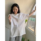 GORUNRUN-S-3Xl Pure Cotton White T Shirts Women Streetwear Oversized Bow Print Tops Summer Harajuku Korean Short Sleeve Casual Tees New