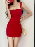 Gorunrun-WOMENGAGA Red Dress Mini Summer 2023 New Sexy Short Female Dress Elegant Hot Sexy Korean Women Dresses Sweet 2023 94S6