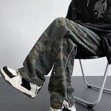 Gorunrun-Streetwear y2k 90s Fashion Hip Pop Style 2000s 2024 Y2K Fashion Camouflage Baggy Tracksuit Cargo Pants For Men Clothing Zipper Design Women Casual Long Trousers Pantalon Homme