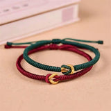 GORUNRUN-Gifts Good Luck Couple Bracelet Tibetan Handmade Knot Bracelets Buddhist Knotted Rope Protection Bracelet Friendship and Couple Bracelet Red String Bracelet