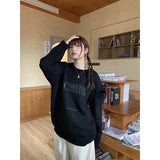 GORUNRUN-Streetwear Hollow Out Sweater Women Y2K Off Shoulder Oversized Knitted Pullovers Harajuku Print Knitwear Korean Jumper Tops New