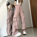 GORUNRUN-Streetwear Cargo Pant Women Y2K Oversized Wide Leg Sweatpants Baggy Casual Joggers Bf High Waist Big Pockets Sports Trousers New