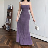 Gorunrun-Long Fishtail Skirt European and American Fashion Suspender Dress High-end Pure Lust Style Skirt Sex and Slim dress