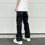 Gorunrun-Streetwear y2k 90s Fashion Hip Pop Style 2000s 2024 Roupas Y2K Streetwear Kanye Patchwork Baggy Stacked Jeans Pants Men Clothes Straight Hip Hop Denim Trousers Pantaloni Uomo