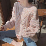 GORUNRUN-Sweet Cropped Sweater Women Oversized Knitted Pullovers Preppy O Neck Knitwear Streetwear Japanese Korean All Match Jumpers New