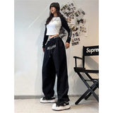 GORUNRUN Y2K Sweatpants Women Print Wide Leg Joggers Streetwear High Waist Oversized Letter Baggy Sports Pants Casual Trousers New