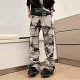 Gorunrun-Streetwear y2k 90s Fashion Hip Pop Style 2000s 2024 Kanye Tie Dye Cyber Y2K Baggy Stacked Jeans Pants For Men Clothing Straight Vintage Grey Grunge Long Trousers Ropa Hombre