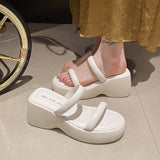 GORUNRUN-Designer Summer Open Toe Women Slipper Fashion Narrow Band Platform Wedges Heel Slides Ladies Outdoor Beach Sandal Shoes