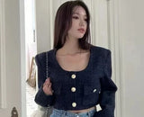 GORUNRUN-Spring Autumn New Skirt Set 2 Piece Sets Women Outfit Long Sleeve Short Coat A-Line Mini Skirts Korean Chic Elegant Fashion Suit