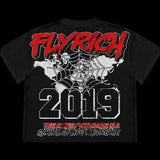 Y2K Vintage FlyRich 2019 World Graphic Print 100% Cotton T-Shirt Men Short Sleeves Vintage Oversize Tshirt Streetwear Women Tops