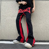 Gorunrun-Streetwear y2k 90s Fashion Hip Pop Style 2000s 2024 Y2K Fashion Letter Embroidery Baggy Jeans Flare Pants Men Clothing Kanye Straight Women Hip Hop Long Trousers Ropa Hombre