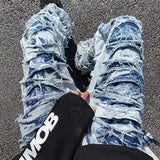 Gorunrun-Streetwear y2k 90s Fashion Hip Pop Style 2000s 2024 Ropa Grunge Y2K Streetwear Stacked Ripped Jeans Baggy Pants Men Clothing Straight Kanye Hip Hop Denim Trousers Kot Pantolon