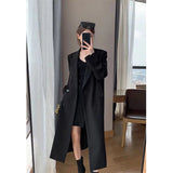 GORUNRUN-Long Trench Coat Women Office Lady Elegant Double Breasted Blazer Jacket Streetwear Overcoats Korean Harajuku Casual Windbreaker