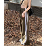 GORUNRUN 4Xl Striped Sweatpants Women Harajuku Casual Wide Leg Pants Streetwear Oversized Joggers High Waist Baggy Sports Trousers