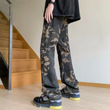 Gorunrun-Streetwear y2k 90s Fashion Hip Pop Style 2000s 2024 New Fashion Camouflage Baggy Wide Leg Ripped Cargo Y2K Pants Men Clothing Straight Hip Hop Long Trousers Pantalon Homme