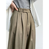 GORUNRUN-Old Money Style linen Suit Pants For Women Office Beige Black Khaki Spring Autumn  Drape Loose Leg Pants Dressy