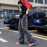 Gorunrun-Streetwear y2k 90s Fashion Hip Pop Style 2000s 2024 Kanye Y2K Streetwear Baggy Pleated Stacked Jeans Pants For Men Clothing Straight Women Old Denim Trousers Pantalones Hombre