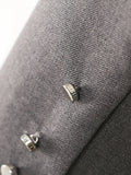 Gorunrun- Women Gray Irregular Pleated Elegant Blazer New Lapel Long Sleeve Loose Fit Jacket Fashion Tide Spring Autumn