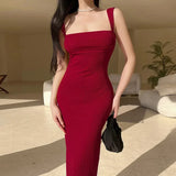 Gorunrun-Elegant Hot Sexy Red Dress Mini Summer 2023 New Sexy Short Female Dress Korean Women Dresses Sweet 2023 94S6