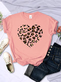 Gorunrun-Simple Broken Leopard Heart Women Tshirt Casual Fashion T Shirts Soft Fashion Tee Clothing Harajuku Comfortable Women'S T Shirt