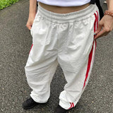 GORUNRUN Y2K Striped Sweatpants Women Oversized Cargo Pants Streetwear Baggy Wide Leg Joggers Bf Hip Hop Casual Sports Trousers New