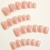 Gorunrun-Fall Nails DIY 24pcs Square False Nails French Simple solid color Fake Nials Full Cover Press on Nails DIY Detachable Nail Tips