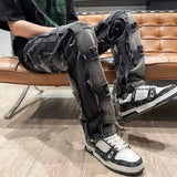 Gorunrun-Streetwear y2k 90s Fashion Hip Pop Style 2000s 2024 Grunge Y2K Clothes Streetwear Stacked Jeans Pants Men New Fashion Straight Hip Hop Punk Denim Trousers Pantalones Hombre