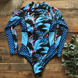 GORUNRUN-Summer Vacation Swimwear Beach Wear Long Sleeve Zipper One Piece Surfing Wetsuit Swimsuit