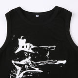 GORUNRUN-summer outfits y2k style casual spring outfits Guitar Ribbed Cropped Tank Top