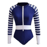 GORUNRUN-Summer Vacation Swimwear Beach Wear Zipper Long Sleeve One Piece Surf Swimsuit