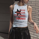 GORUNRUN-summer outfits y2k style casual spring outfits Star Print Side Cutout Tie Crop Tank Top